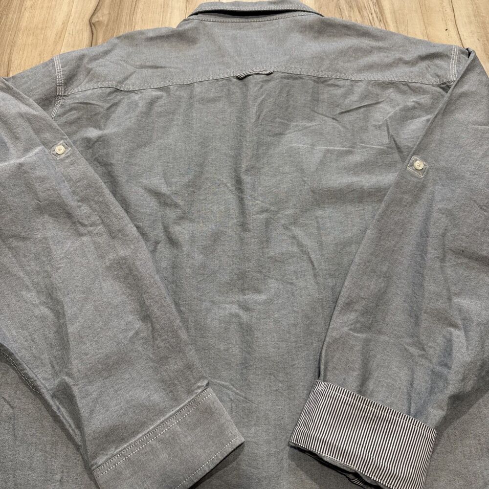 Ross&Freckle Men's Long Sleeve Button Up Reversible Cuff Shirt Sz XXXL - Picture 8 of 8